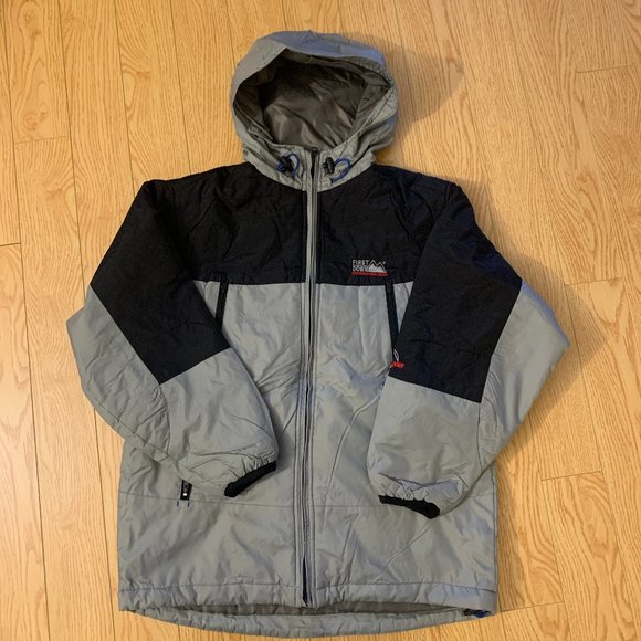 Boys Grey Black Winter Jacket Coat Windbreaker 12